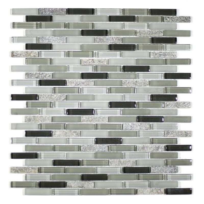 MA56-MB  MINI BRICK GLASS AND STONE MOSAIC MIX