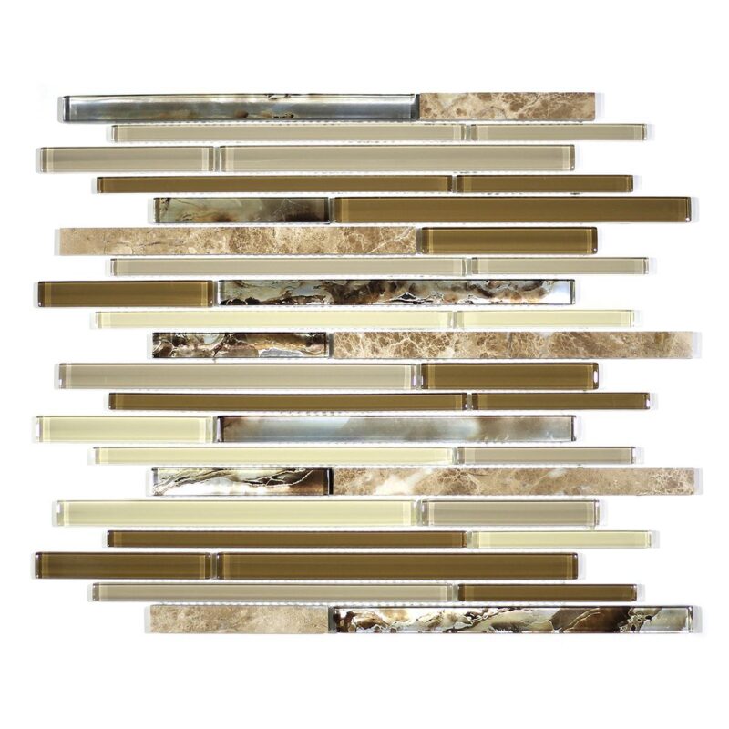 MA74-RB  RANDOM BRICK GLASS AND STONE  MOSAIC