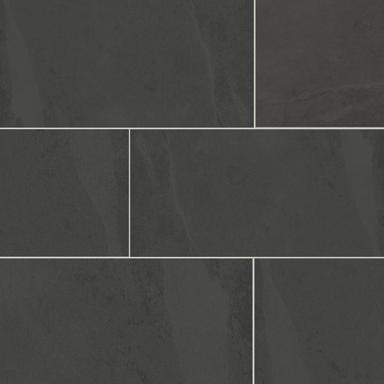 12 x 24 Brazilian Slate Rail Black Rectified Porcelain tile