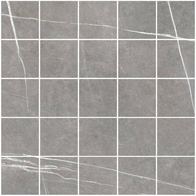 2 x 2 Nomade Argent matte finished porcelain mosaic