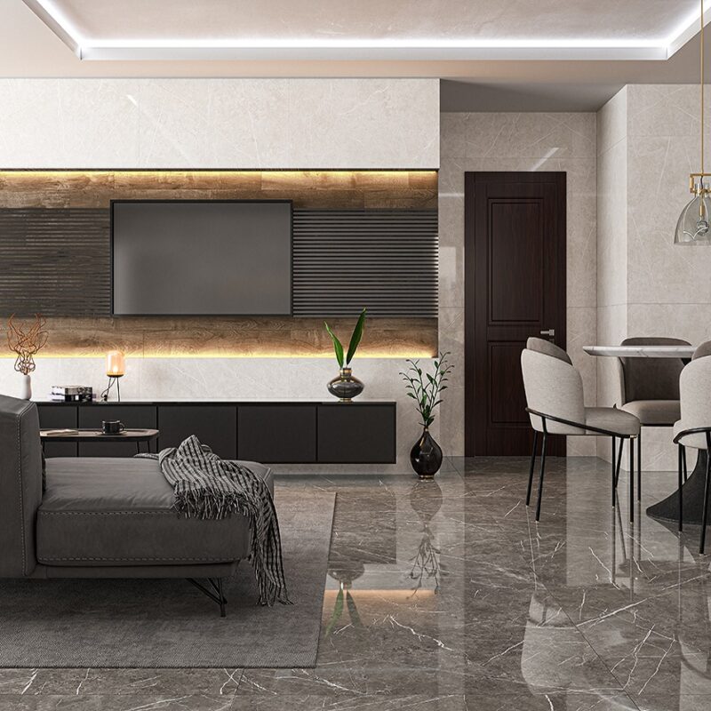 12 x 24" Theater Stone High Polished Rectified Porcelain Tile - Image 4