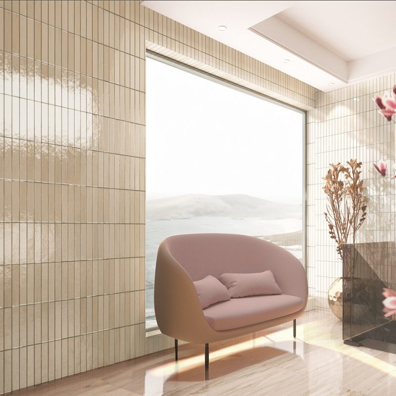 2 x 10 Monte Carlo Sand Glossy Subway Ceramic Tile - Image 2