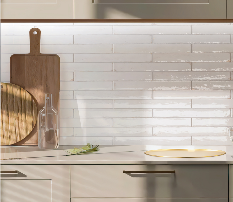 2 x 16 Cerdena Bianca White Glossy Subway Ceramic Tile - Image 3