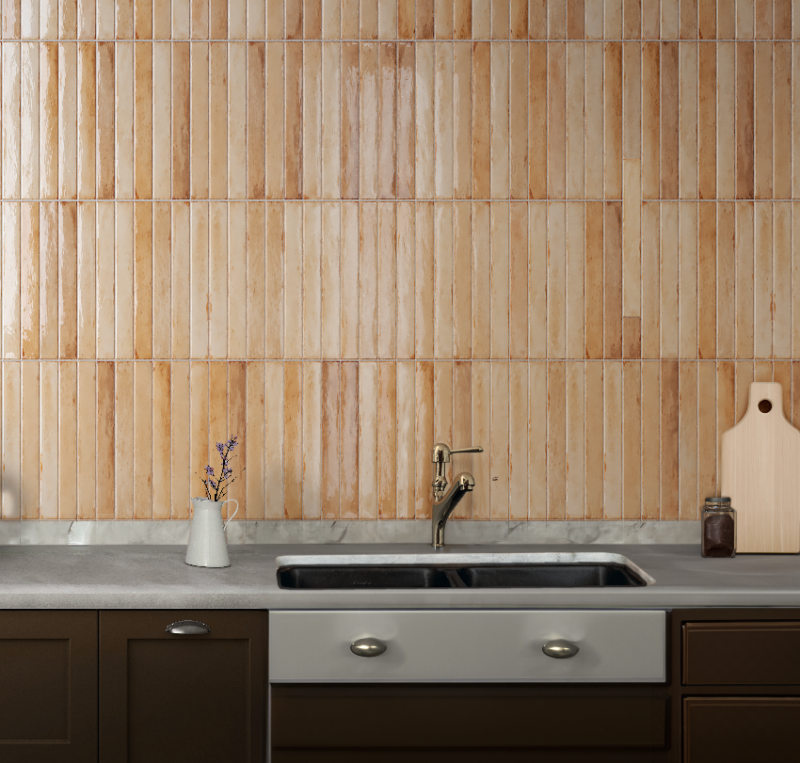 2 x 16 Cerdena Capuccino Beige Glossy Subway Ceramic Tile - Image 2