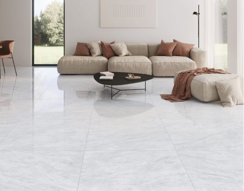 40 x 40 Galdana White High Polished Rectified Porcelain Tile - Image 2