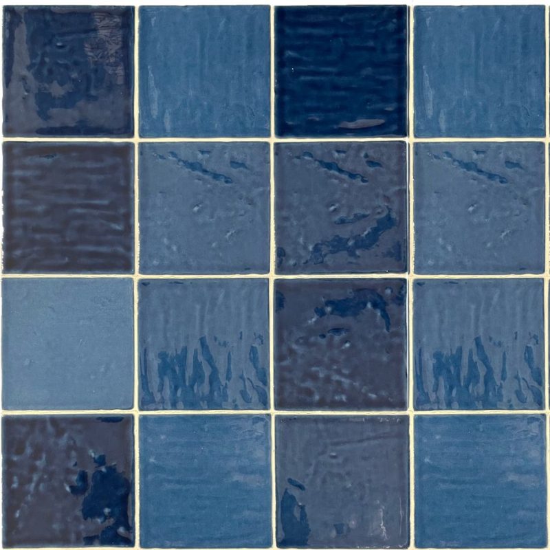 4.5 x 4.5 Nador Castille Blue Handmade Wall Subway Tile