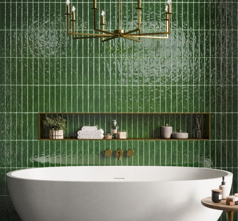 2 x 10 Nador Emerald Handmade Wall Subway Tile - Image 2