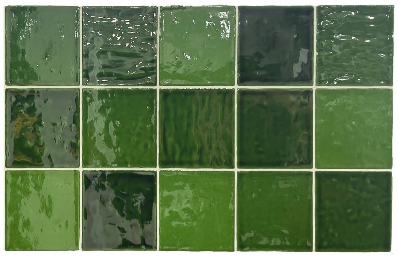 4.5 x 4.5 Nador Emerald Green Handmade Wall Subway Tile - Image 3