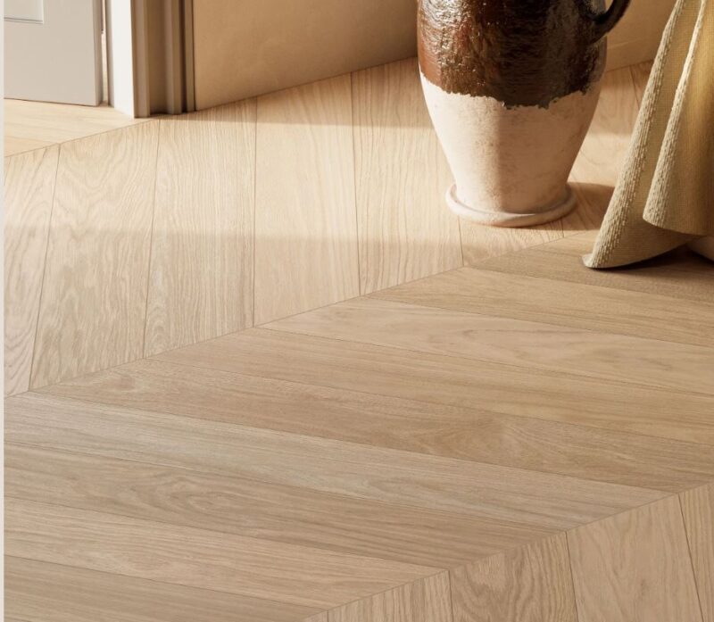6 x 34  Chevron XL Timeless Ecru Chevron Porcelain Tile - Image 2