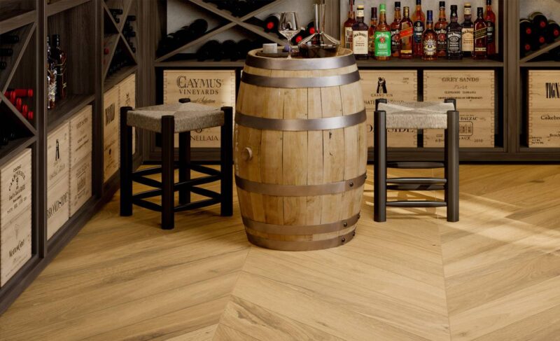6 x 34  Chevron XL Timeless Honey Chevron Porcelain Tile - Image 3