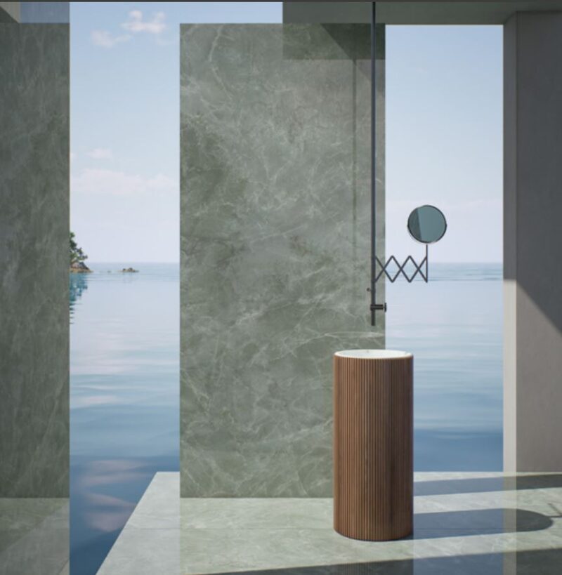 24 x 48 Marvel Diva Aqua High Polished Porcelain Tile - Image 4