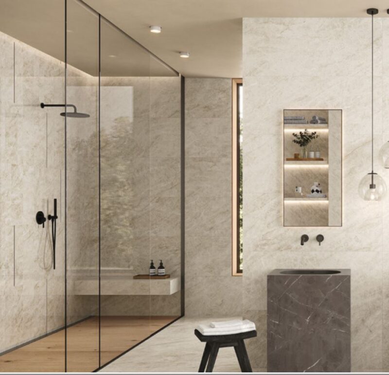 48 x 110 Marvel Diva Taj Mahal High Polished Porcelain Slab - Image 2