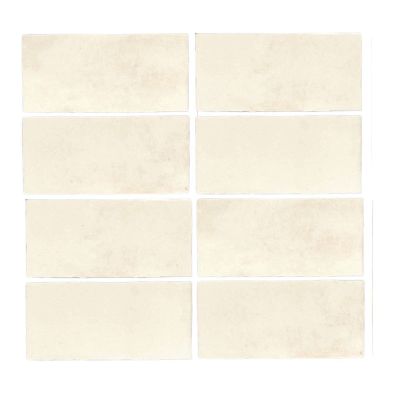 2.5 x 5 Clay White Matte Terracotta Look Porcelain Tile