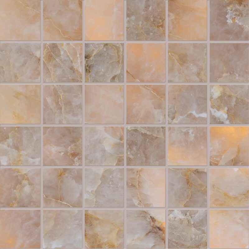 2 x 2 Lumia Golden Ambra Matte Porcelain Mosaics