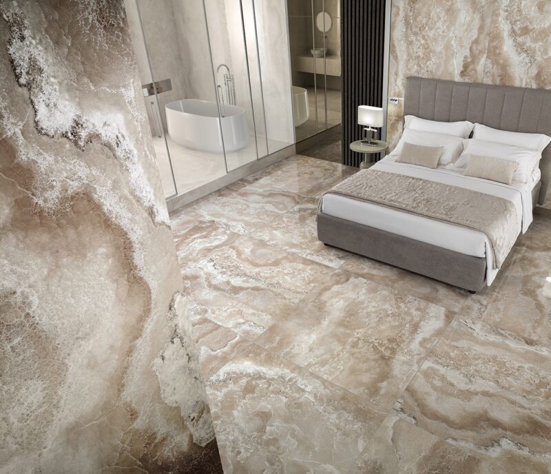 48 x 48 Onyx Diamond Champagne Luc High Polished Porcelain Tile - Image 2