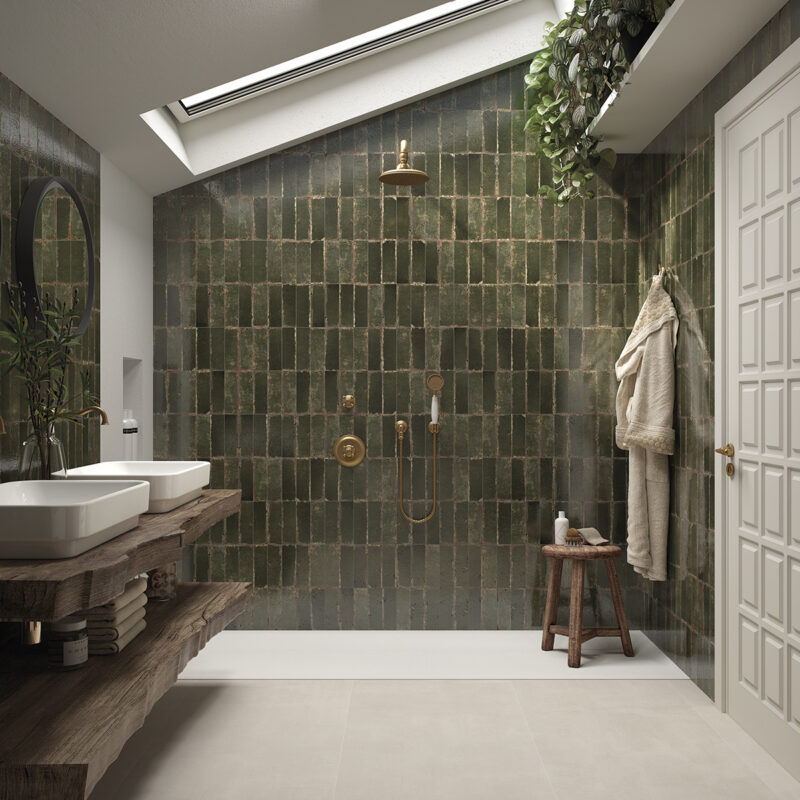 2.6 x 8 Musa Oliva Glossy Subway Porcelain Tile - Image 3