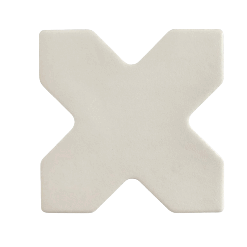 5 x 5 Argile Cruz-Cross White Matte Porcelain Tile