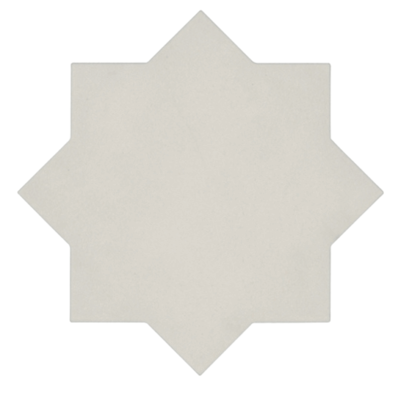 7 x 7 Argile Estrella-Star White Matte Porcelain Tile