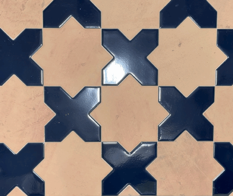 7 x 7 Argile Estrella-Star Fuego Matte Porcelain Tile - Image 4