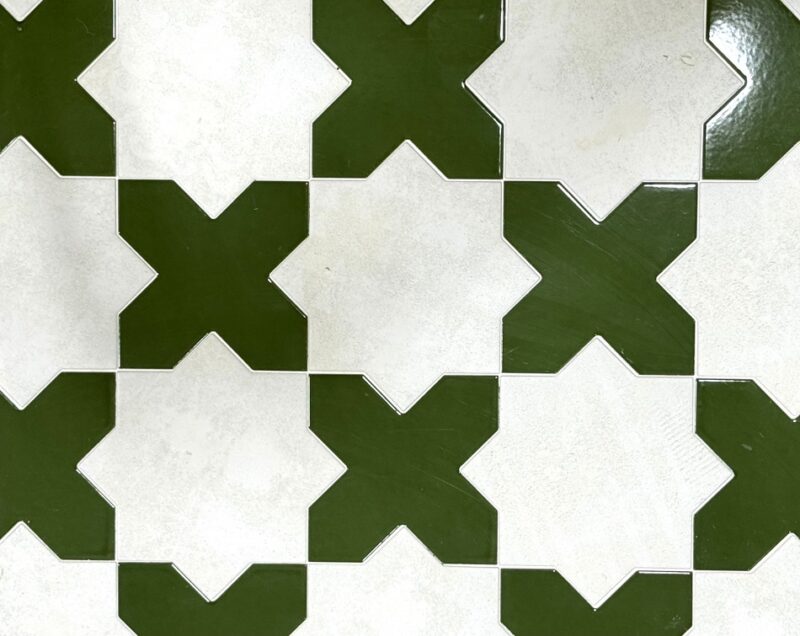 7 x 7 Argile Estrella-Star White Matte Porcelain Tile - Image 3