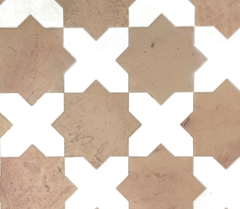 7 x 7 Argile Estrella-Star Fuego Matte Porcelain Tile - Image 2