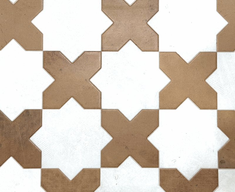 7 x 7 Argile Estrella-Star White Matte Porcelain Tile - Image 2