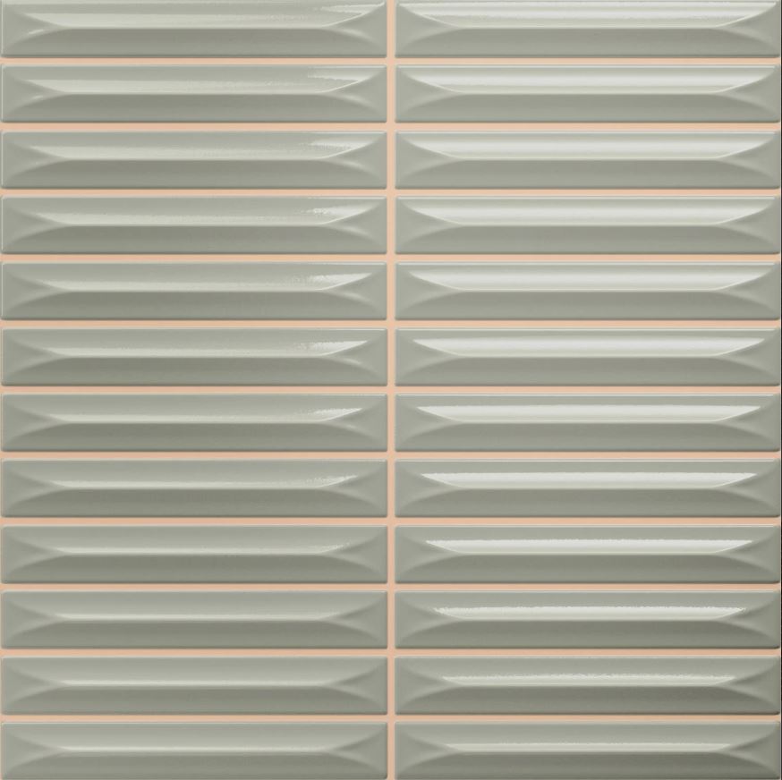 8 x 8 Arrow Sage Glossy Kitkat Tile