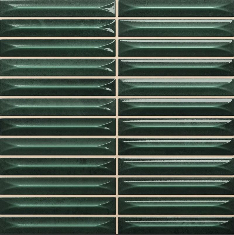8 x 8 Nairobi Arrow Green Glossy Kitkat Tile