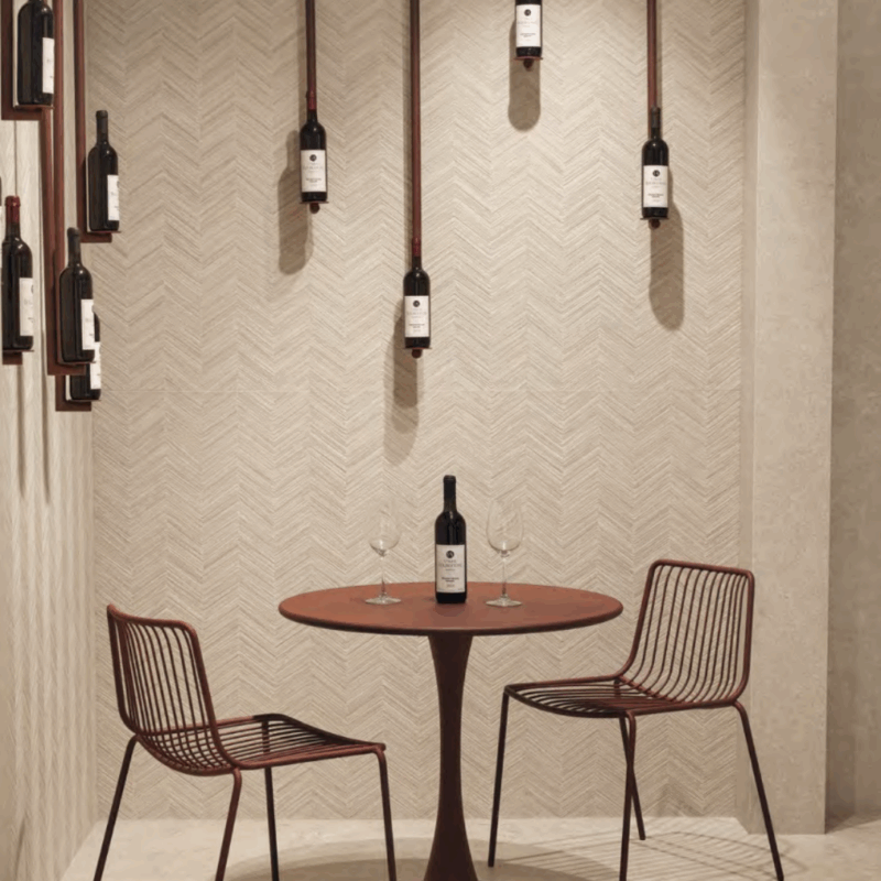 24 x 48 Unique Borgogne Pointes Beige Chrevron Deco Porcelain Tile - Image 5