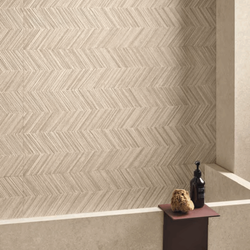 24 x 48 Unique Borgogne Pointes Beige Chrevron Deco Porcelain Tile - Image 3