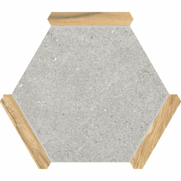 9 x 9 Avant Sacramento Ceniza Pino Porcelain Hexagon Tile
