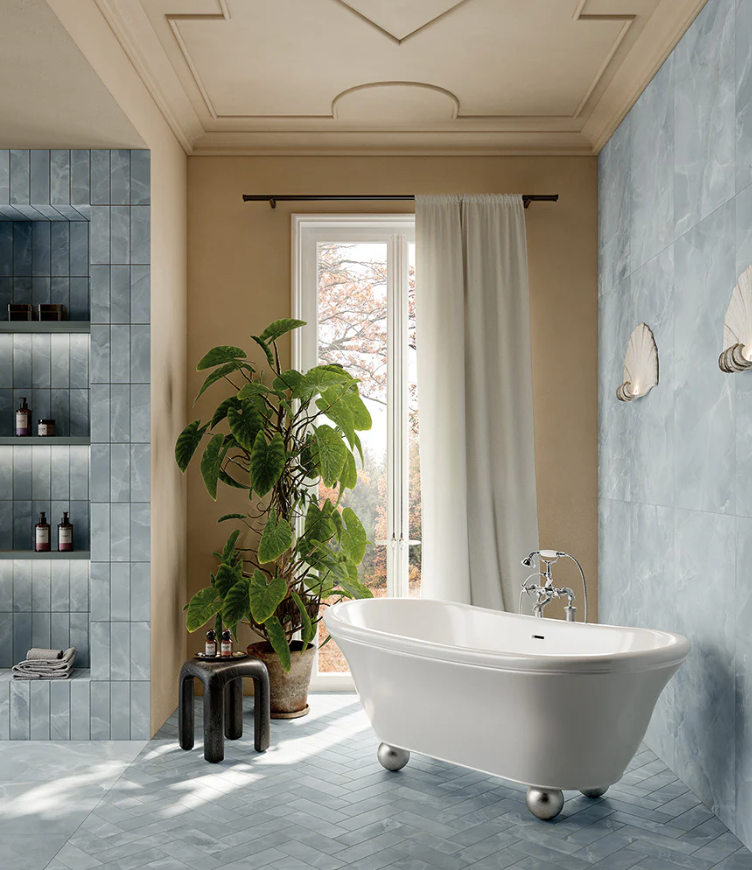 1.5 x 1.5 Lucent Blue Matte Porcelain Mosaic - Image 3