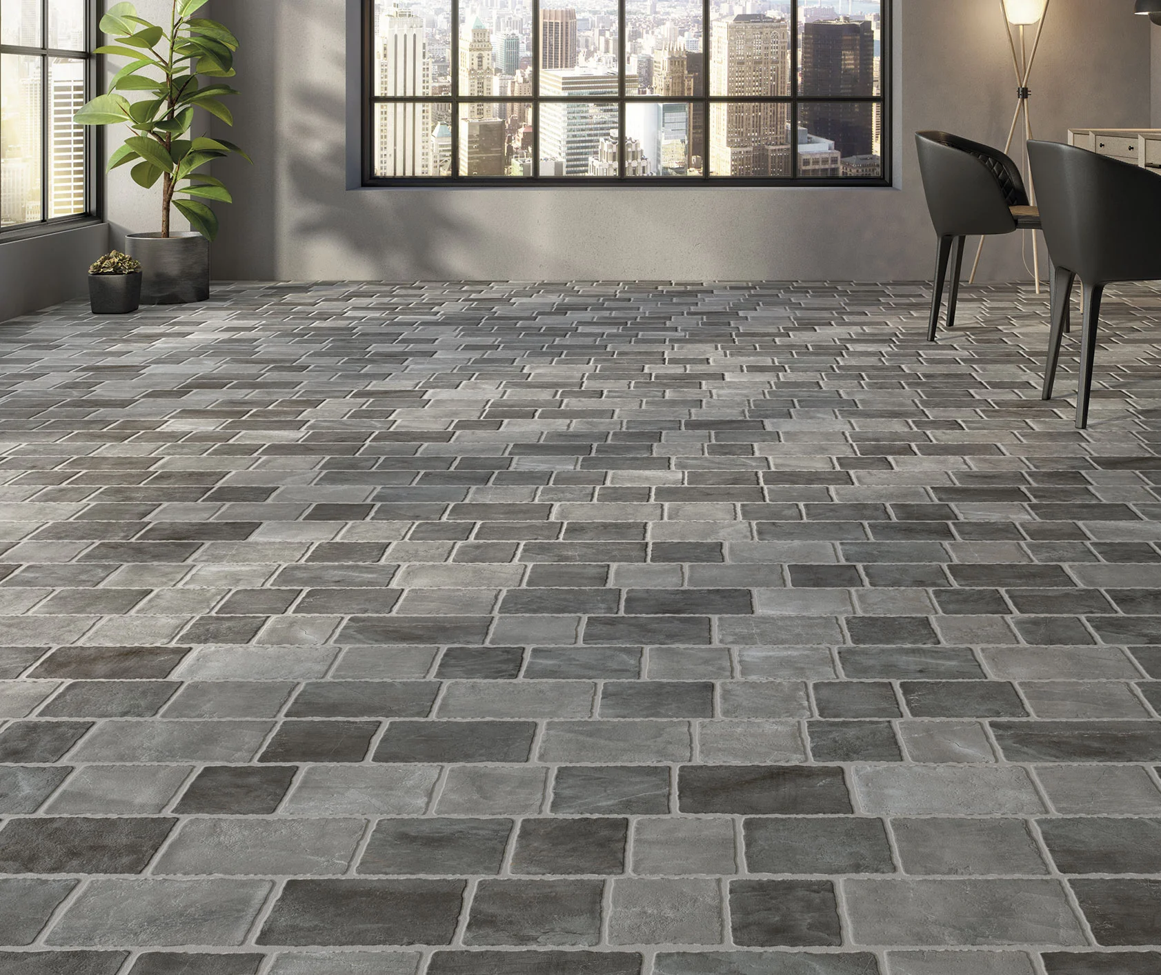 16 x 24 Conquest Noir Brick Pattern Porcelain Tile - Image 2