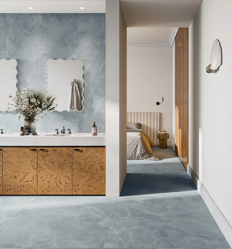 1.5 x 1.5 Lucent Blue Matte Porcelain Mosaic - Image 4