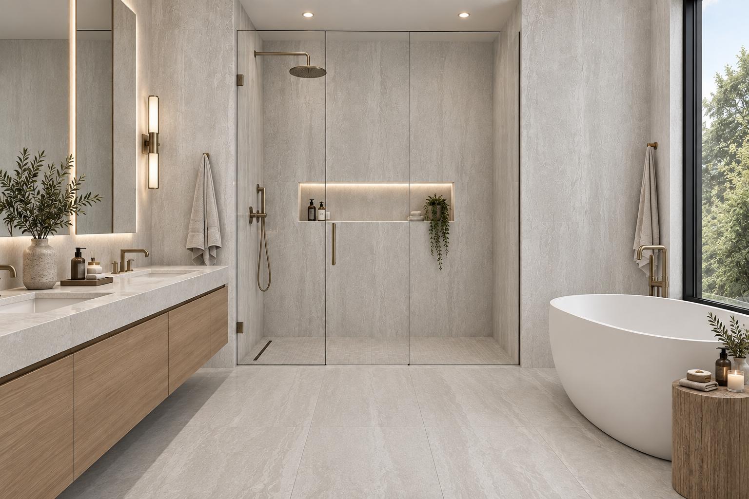 48 x 110 Toscana Ivory S-Tech Travertine Matte Porcelain Slab - Image 2